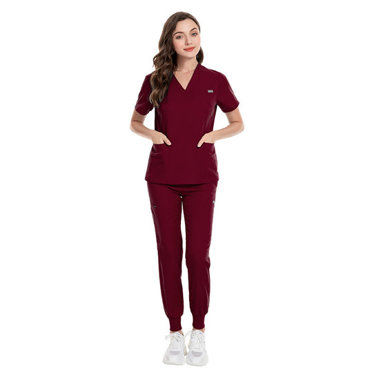 Hospital Surgical Suit V-neck Elastic Brush